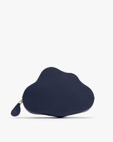 Cloud-shaped textured pouch with a small zipper pull on the side.