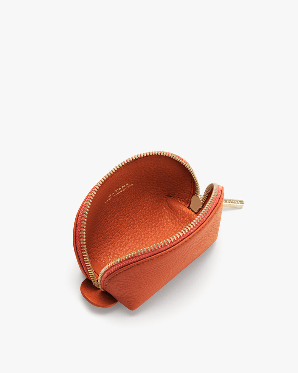 A small open pouch with a zipper and a loop.