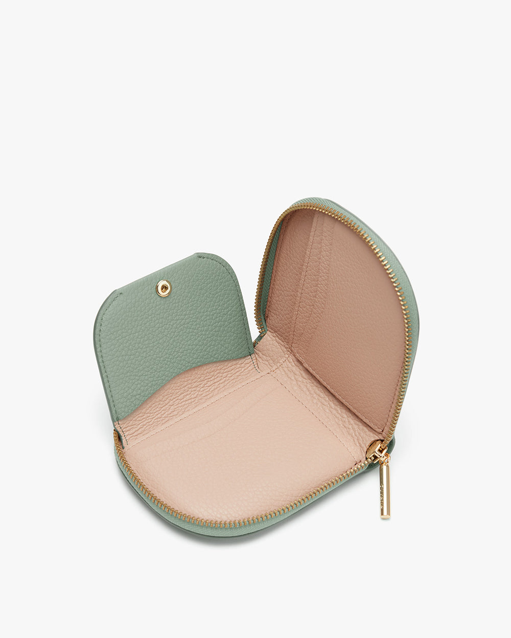 Open heart-shaped small case with zipper.