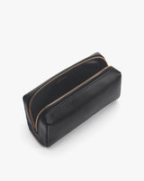 Closed rectangular pencil case with a zipper on top