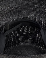 Inside view of a woven hat with an inner band.