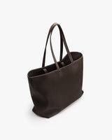 Large tote bag with two long handles displayed on a plain background.