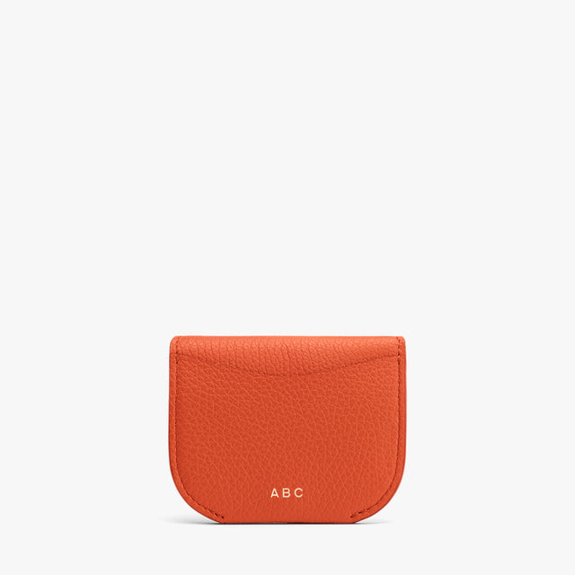 Small leather coin purse with initials ABC on front