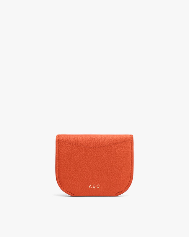 Small leather coin purse with initials ABC on front