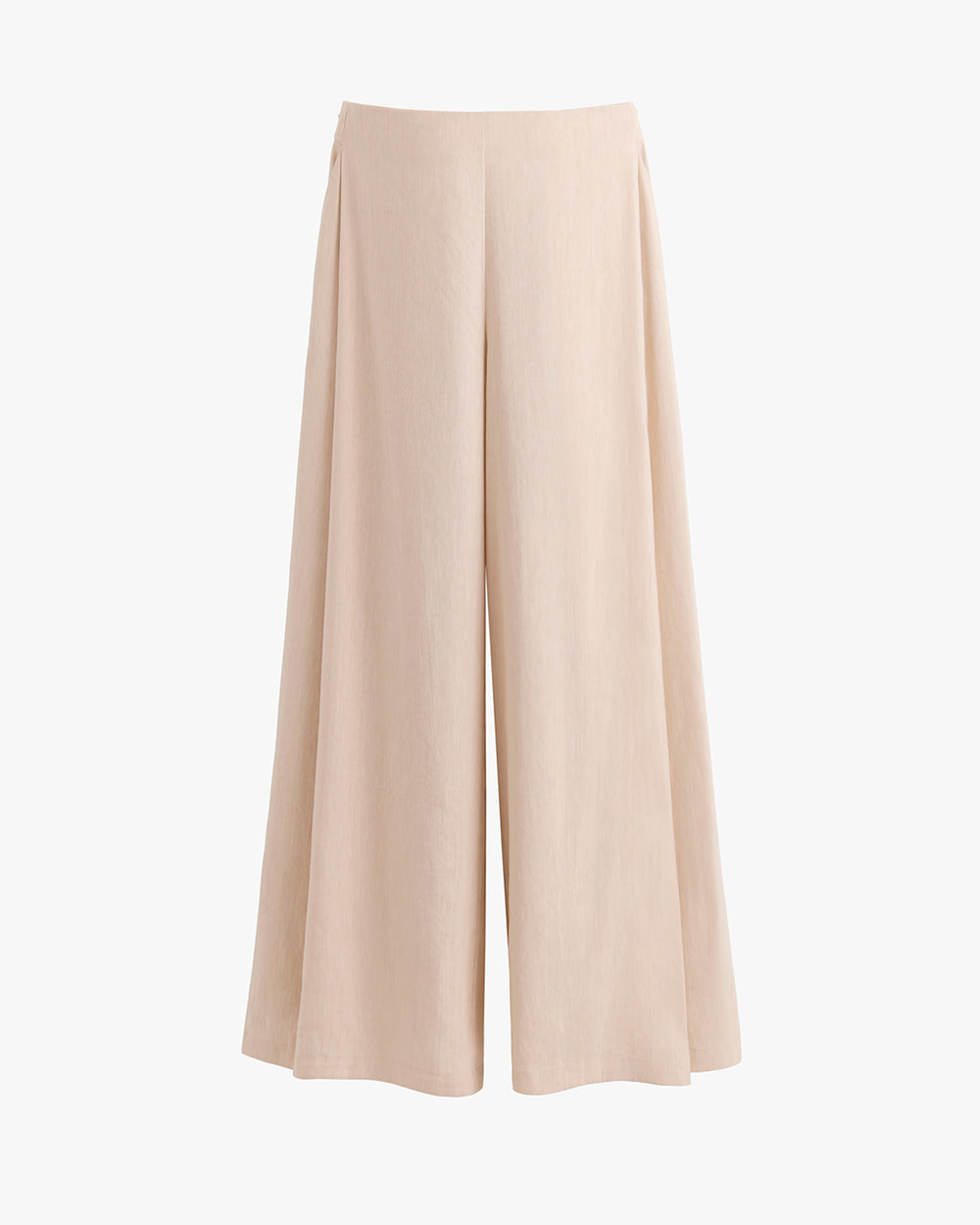 Wide-leg trousers on a plain background.