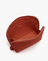Open zippered pouch with inner compartments