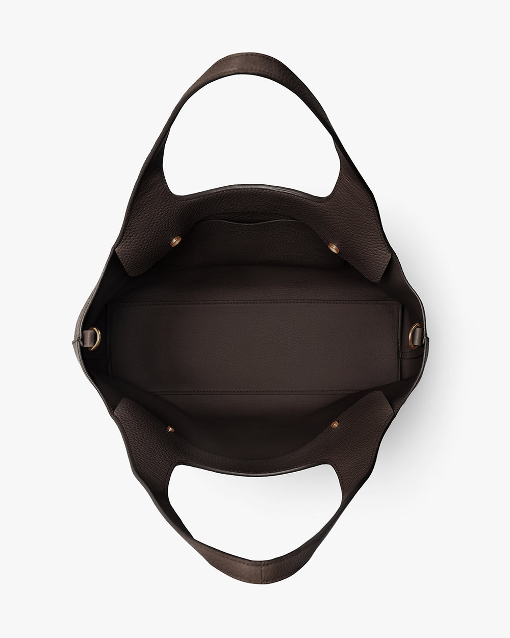 Open tote bag viewed from above with handles visible.