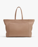 Large tote bag with double handles and front pocket