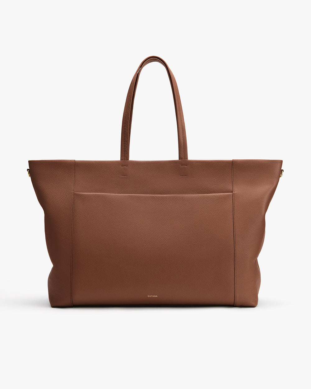 Large tote bag with double handles and an exterior pocket.