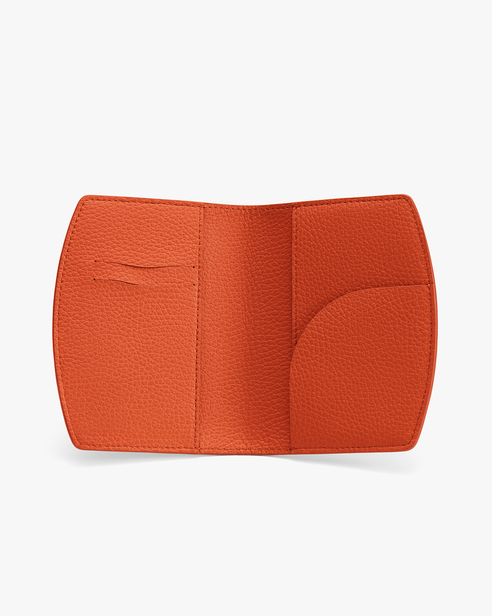 Open wallet with multiple card slots and a pocket inside.