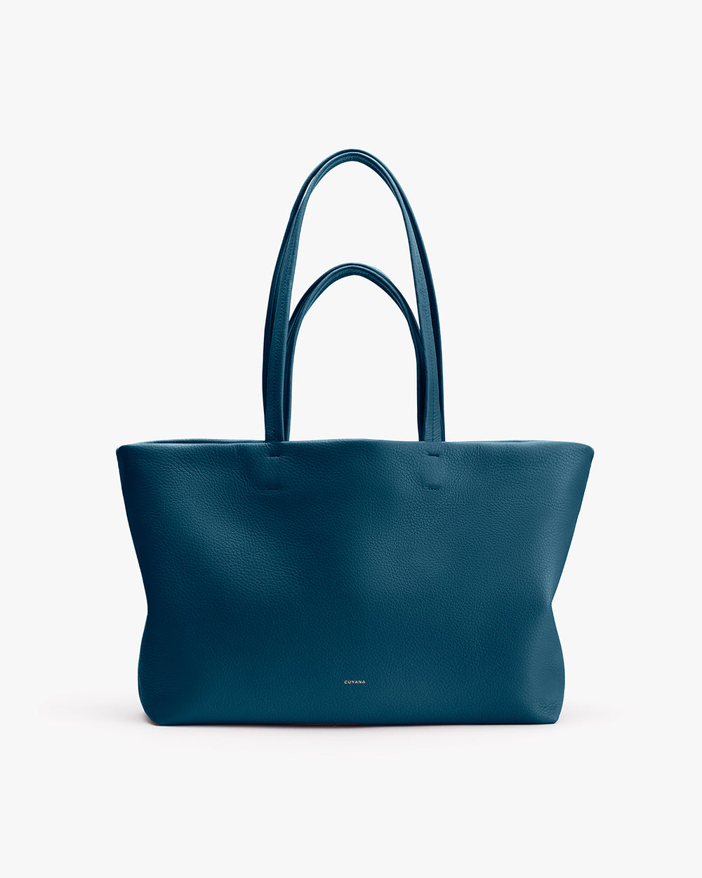 Tote bag with two handles on plain background.