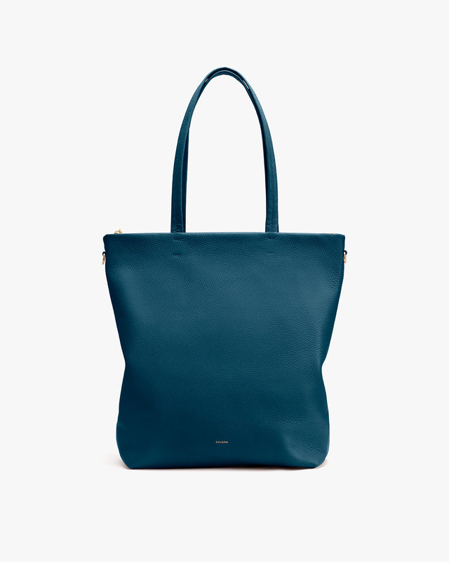 Tote bag with two handles on a plain background.