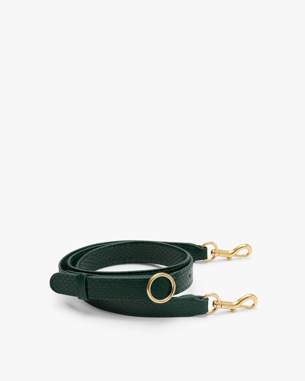 Bag strap with metal clasps on both ends.