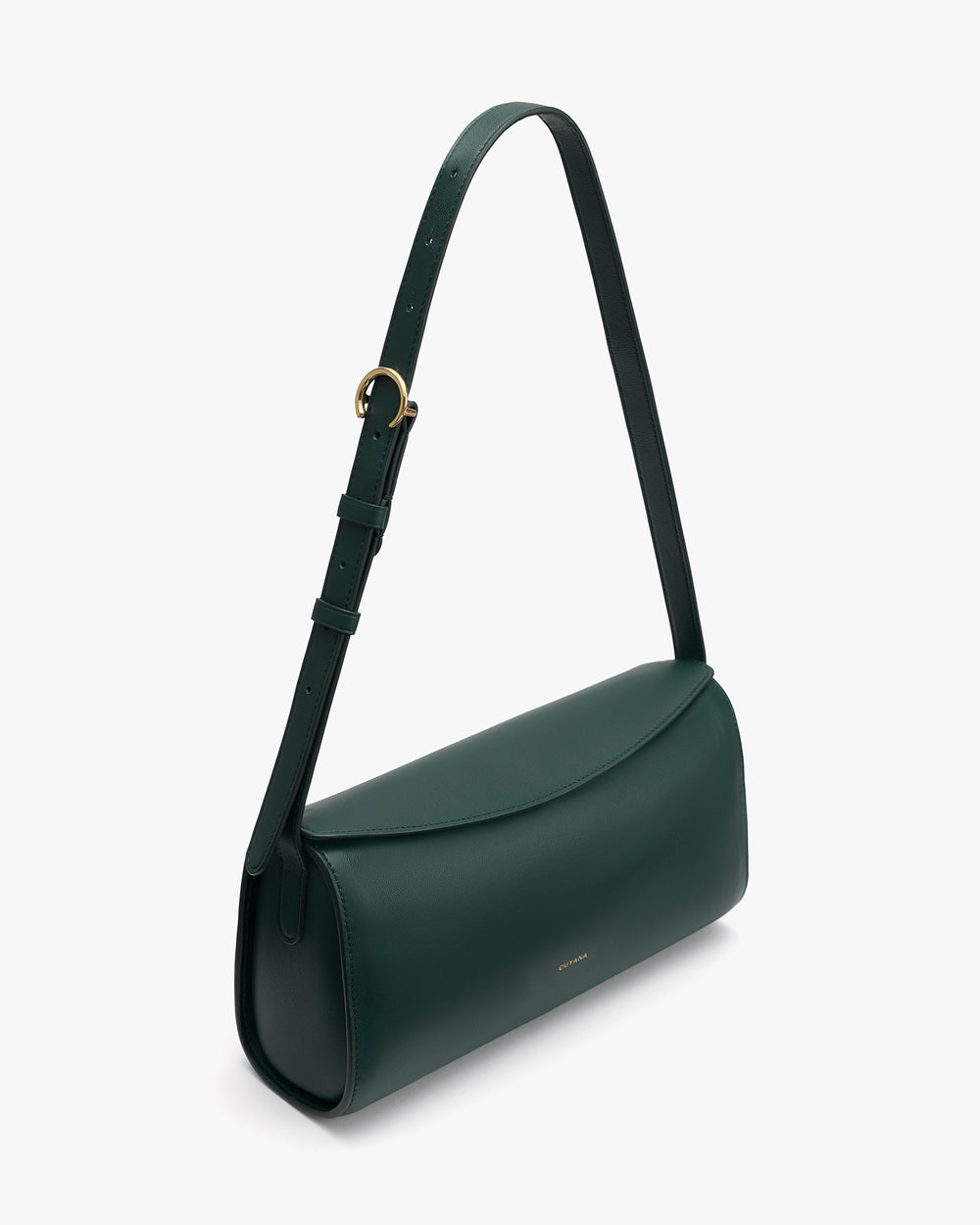 Long strap shoulder bag with minimalist design.