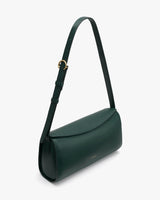 Long strap shoulder bag with minimalist design.