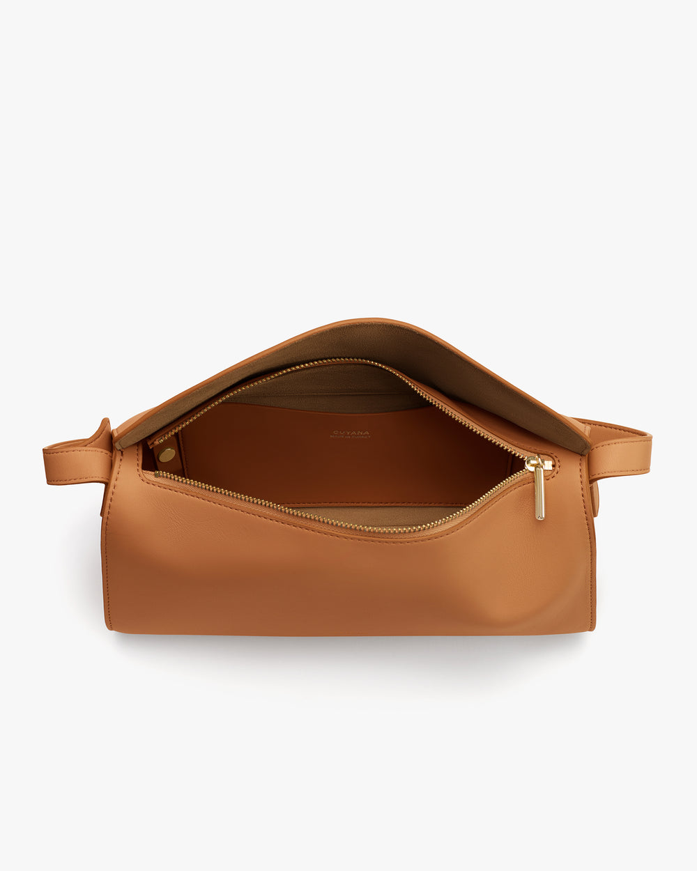 Rectangular open travel bag with visible zipper and spacious interior.