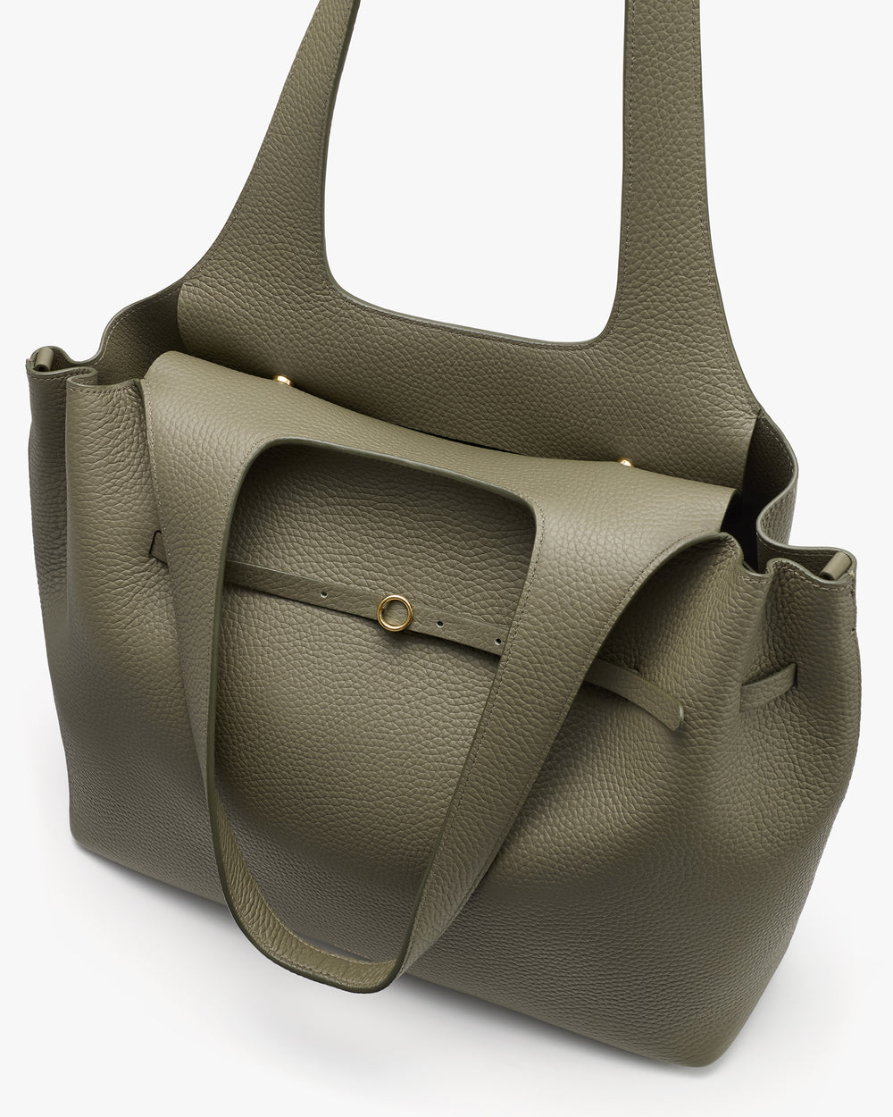 Tote bag with shoulder straps and front pocket.