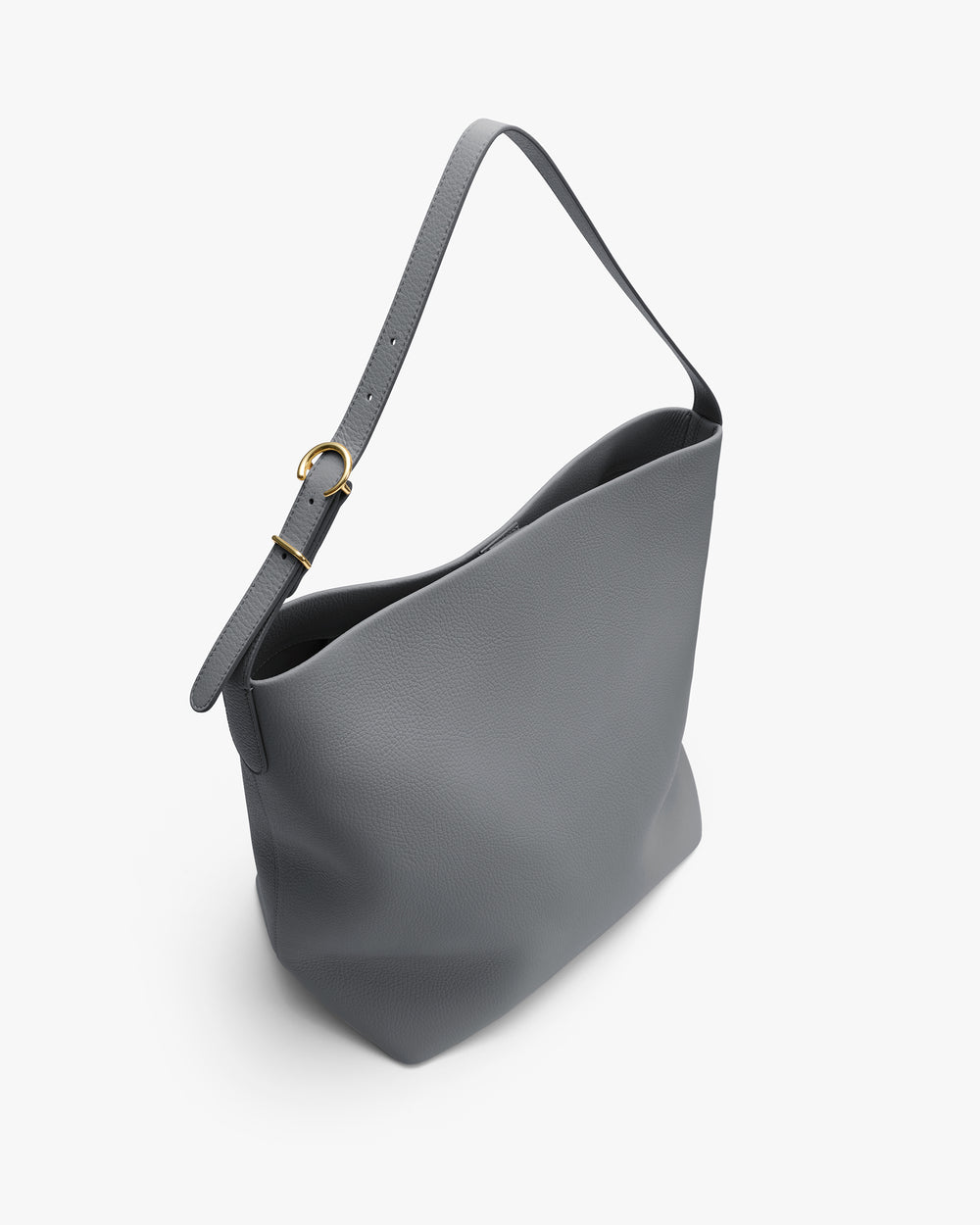Shoulder bag with a single strap and metal buckle.