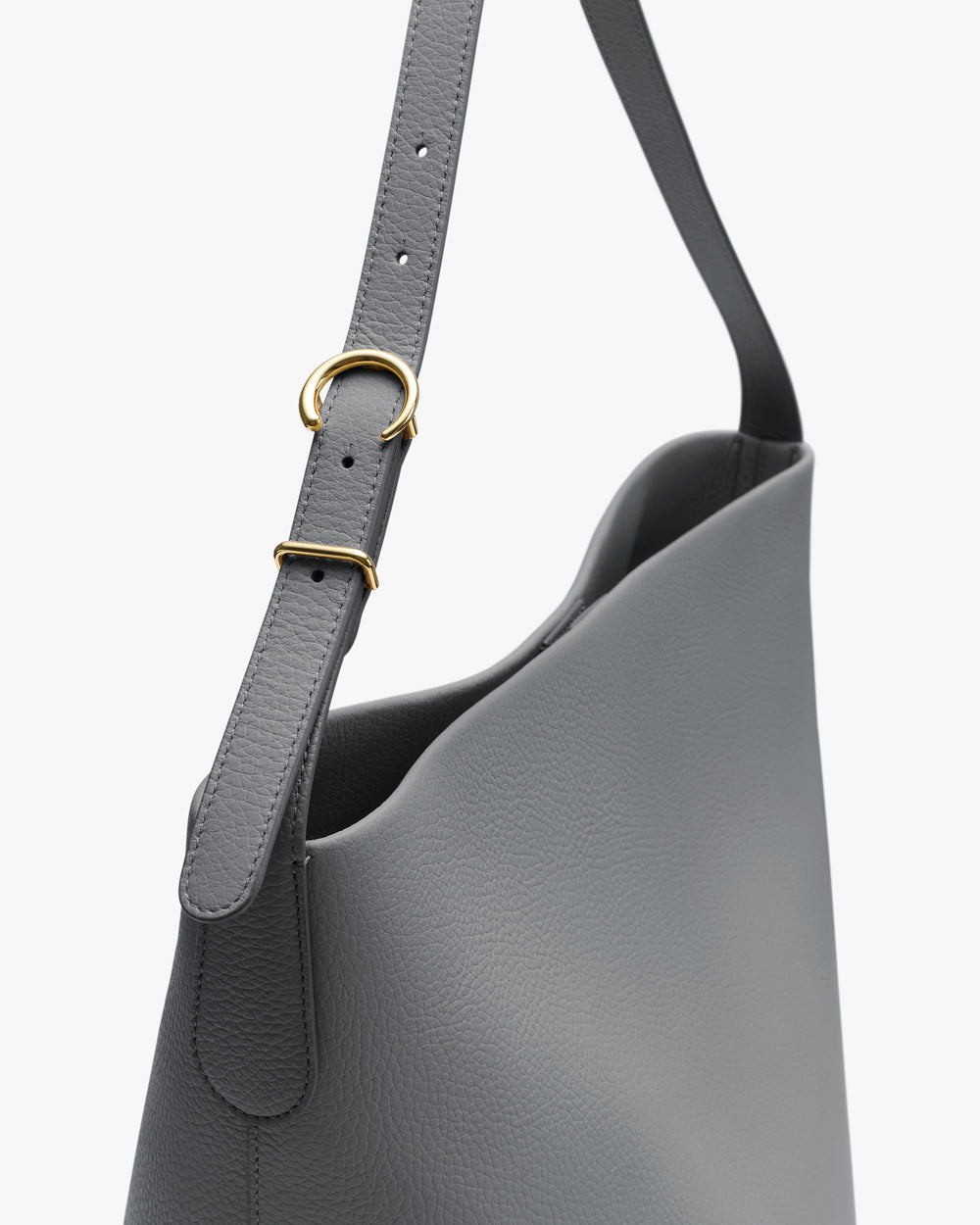 Shoulder bag with adjustable strap and gold buckle detail