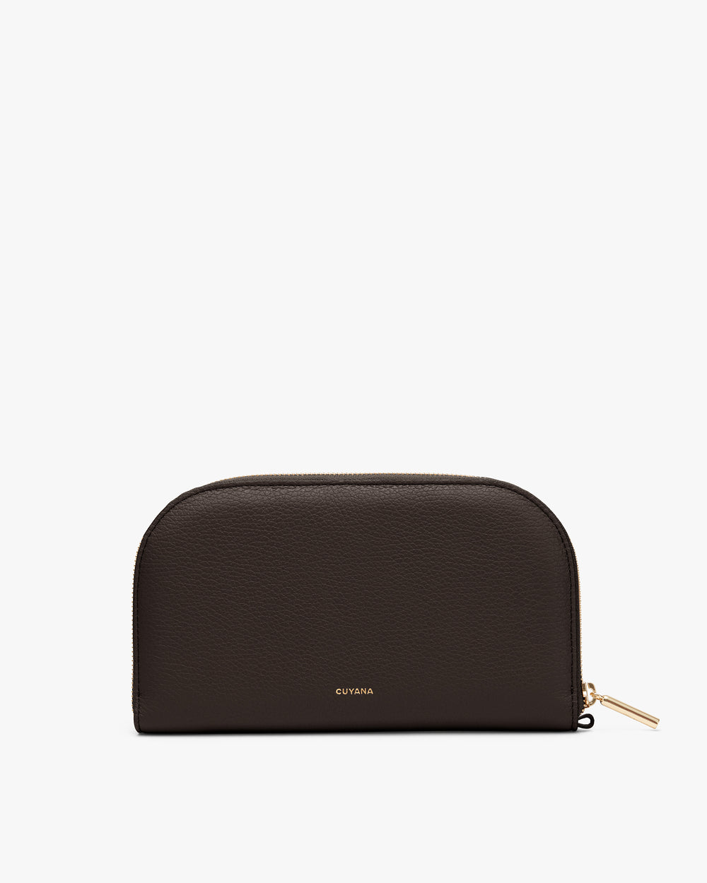 A small zippered wallet with a smooth surface.