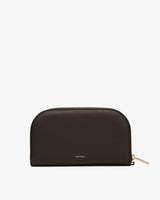 A small zippered wallet with a smooth surface.