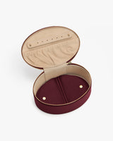 Open round case with zipper and internal compartments