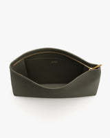 Open zipper pouch with visible interior pocket