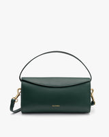 Handbag with top handle and detachable shoulder strap.