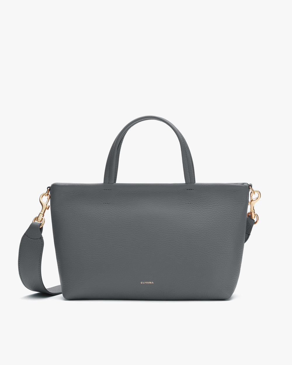 Handbag with two handles and detachable shoulder strap