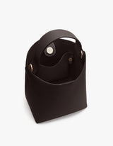 Open tote bag with handle and snap closure button