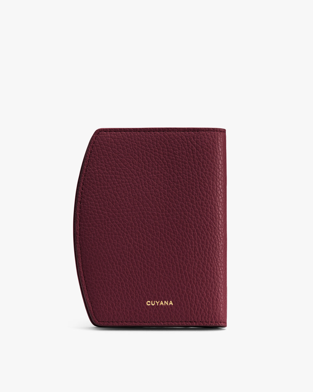 Textured passport holder with logo in the center.