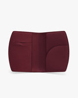 Open leather card holder with multiple pockets