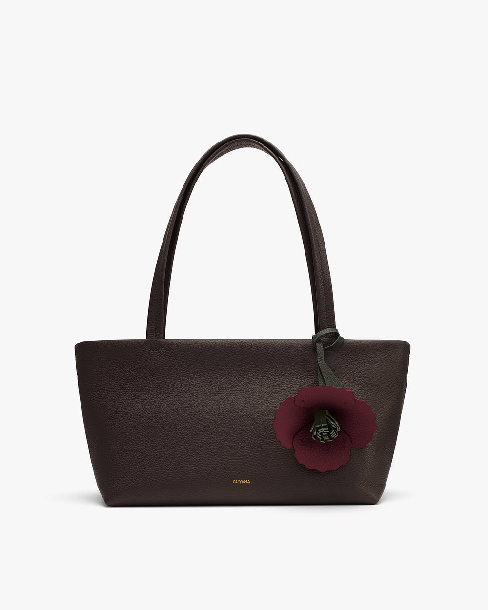 Handbag with flower charm and two handles