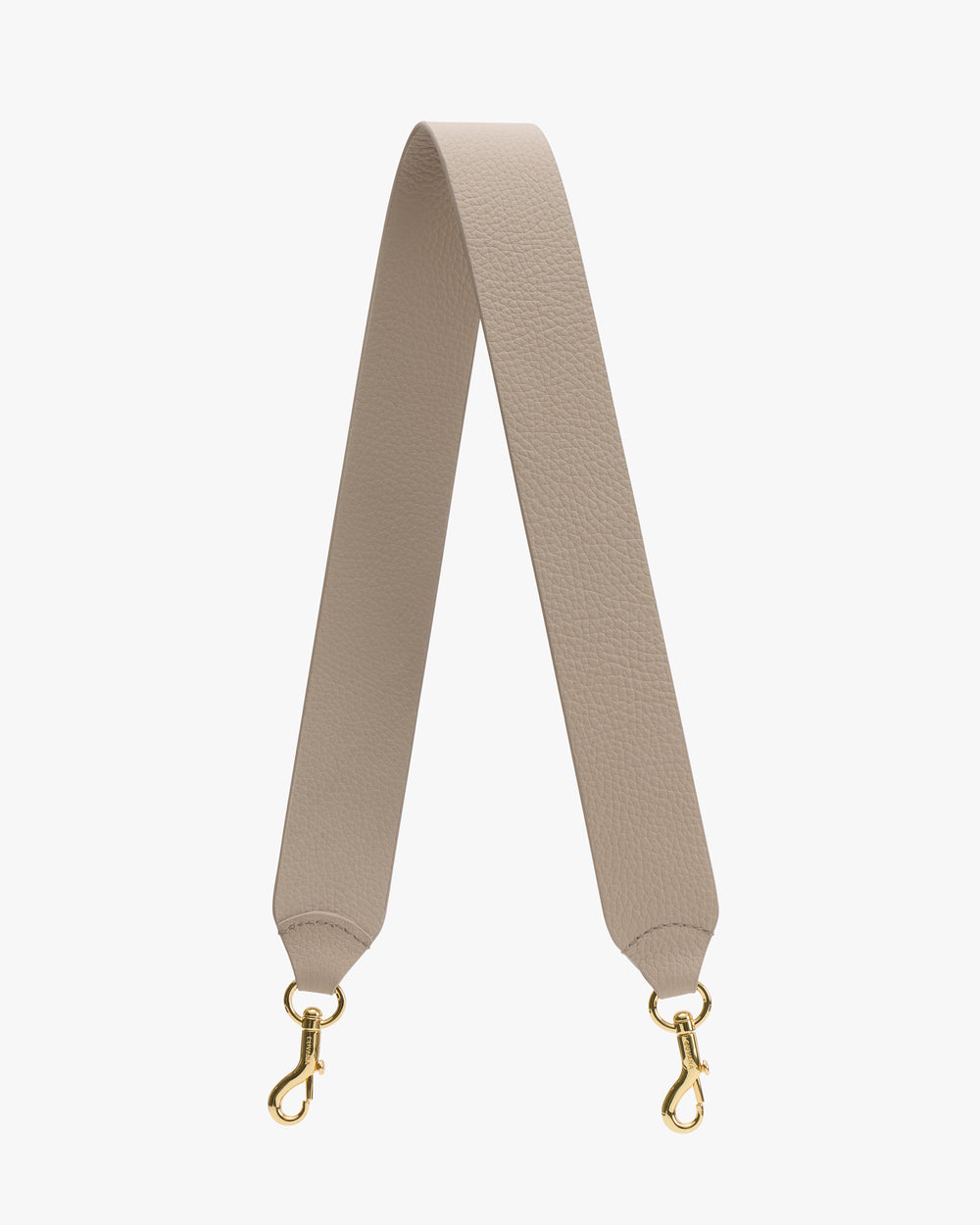 Wide strap with gold clips on both ends.