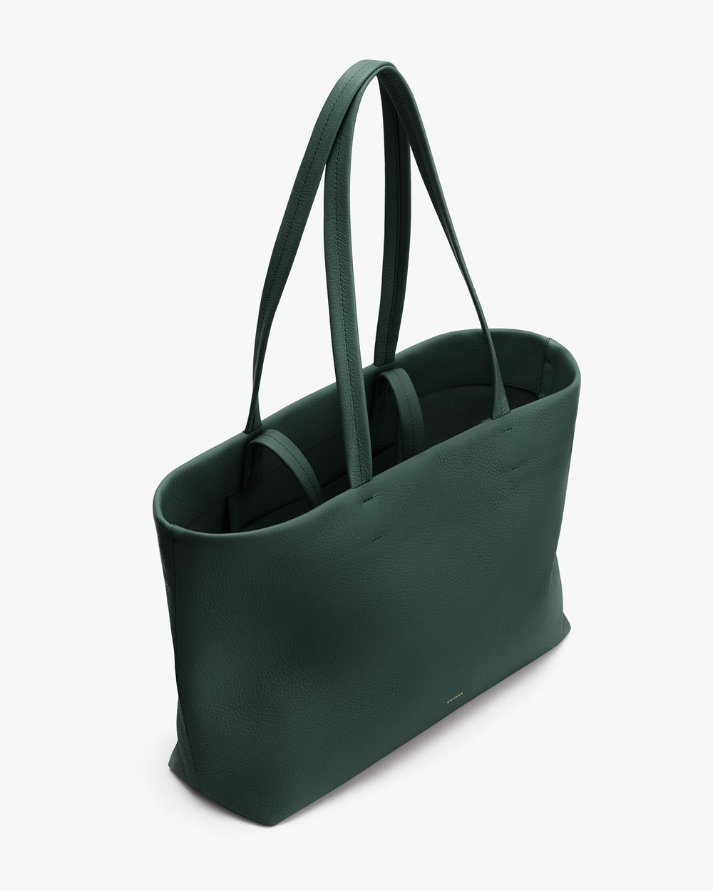 Tote bag with two long handles seen from above.
