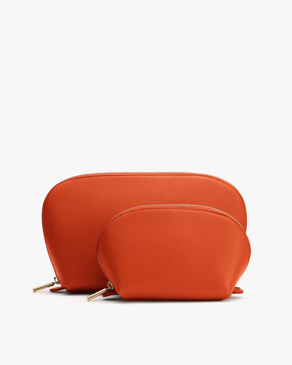 Two textured zippered pouches, one larger and one smaller, side by side.