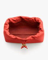 Open drawstring pouch with soft fabric interior