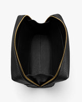 Open travel bag with visible interior and zipper at the top.