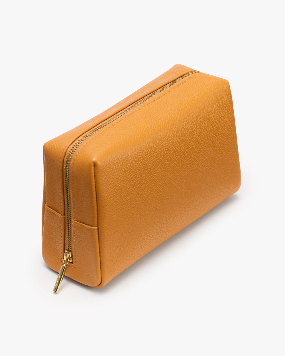 Rectangular zipper pouch with textured surface shown on a plain background.