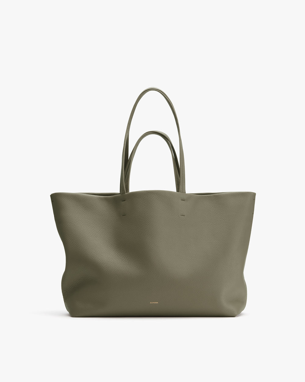 Large tote bag with two handles on a plain background.