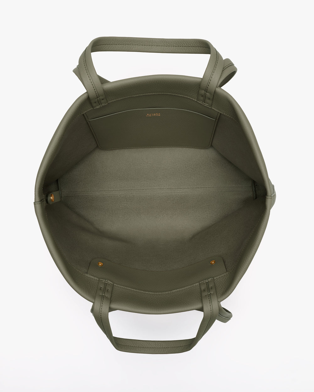 Open tote bag with two handles and an interior pocket.