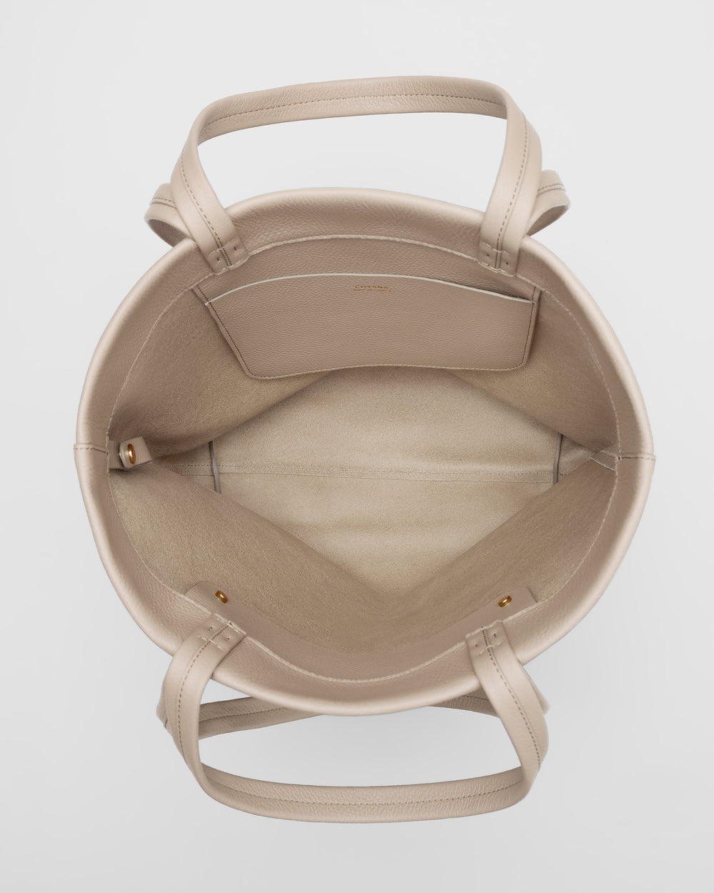 Open tote bag viewed from above showing interior pockets.