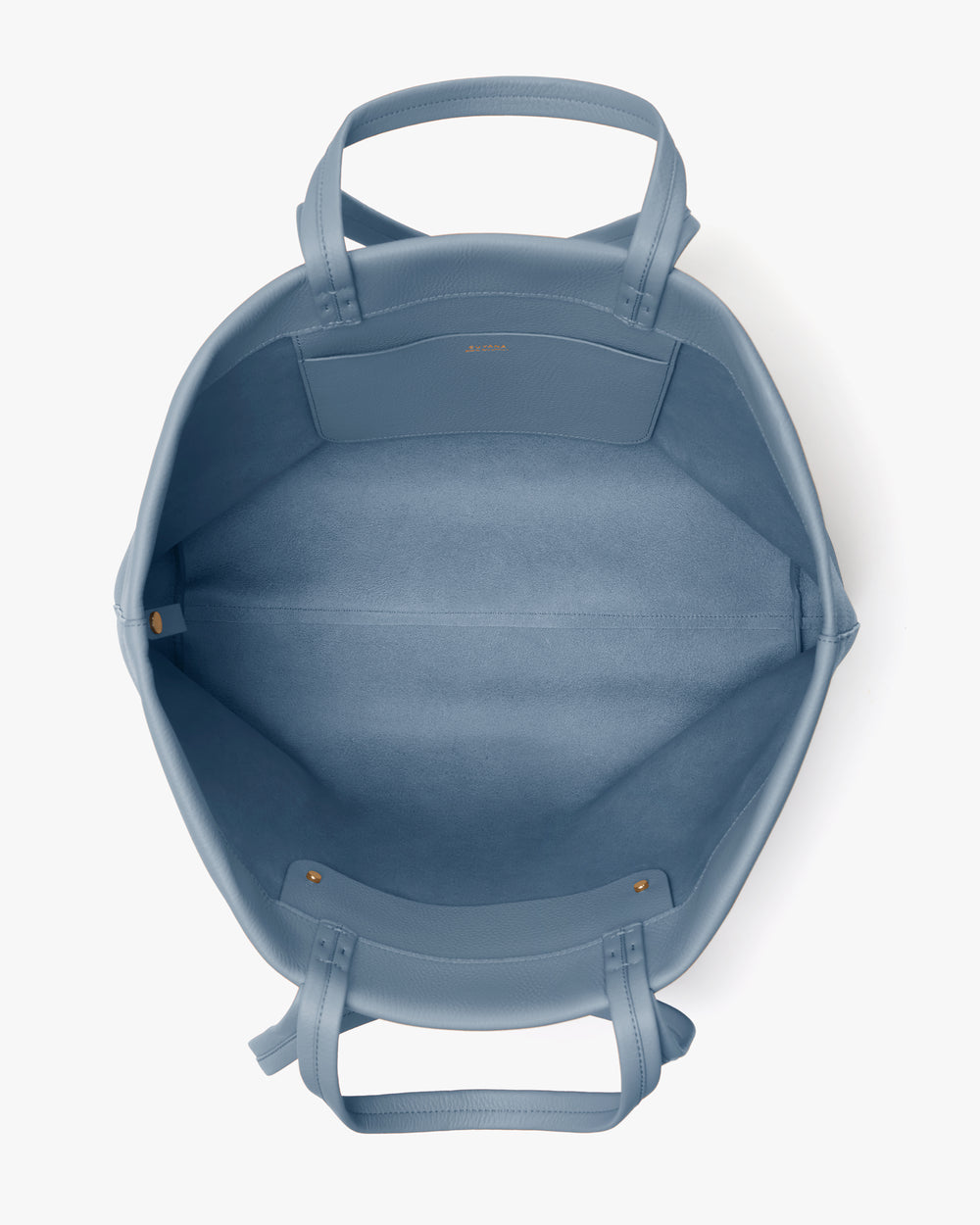 Open tote bag with handles and inner pocket.