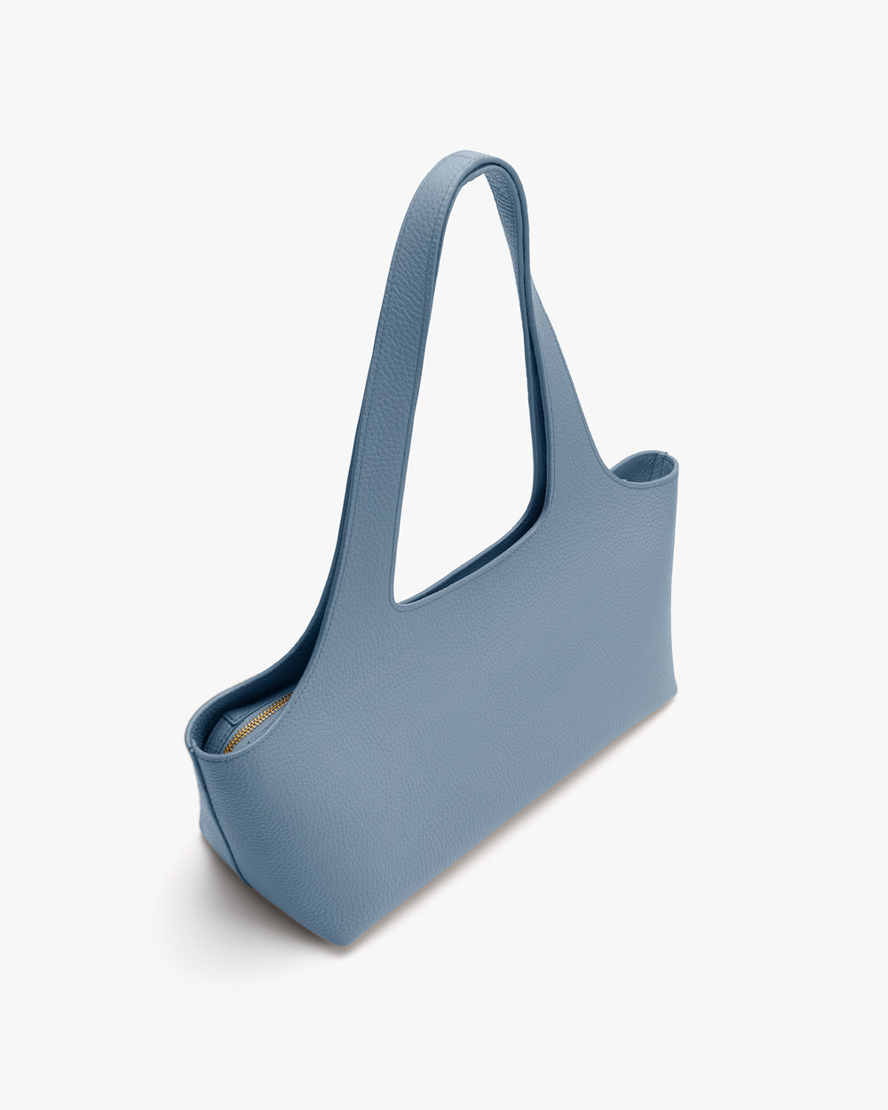 Handbag with long straps and an open top view.