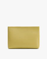 Rectangular textured clutch bag displayed against plain background.