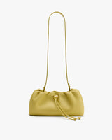 Soft purse with long strap and drawstring detail