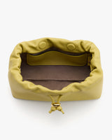 Soft drawstring pouch with open top and inner pocket view.