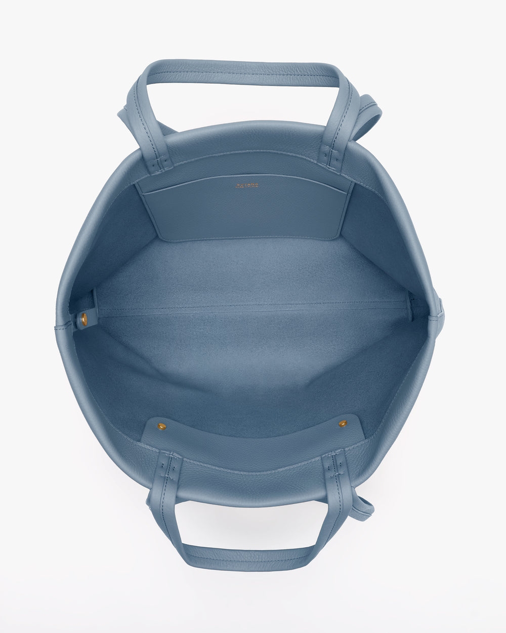 Open tote bag with two handles and inner pocket shown from above.