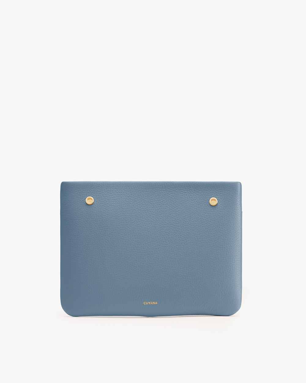 Rectangular clutch with two metal studs at the top.