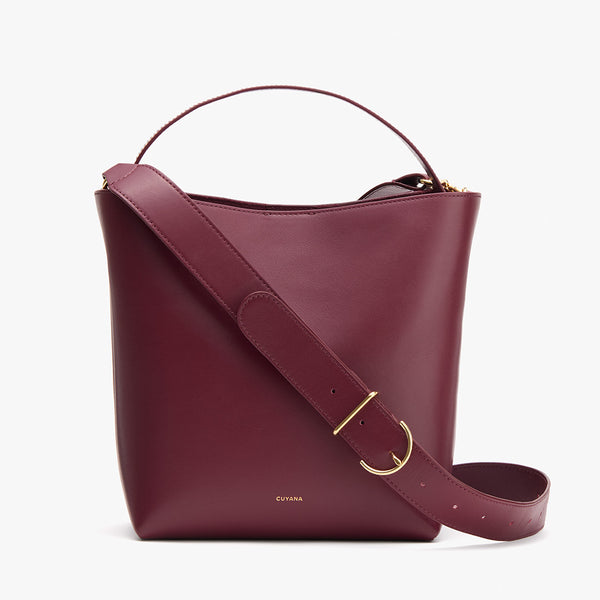 【OSTKAKA】Rica Mini Rattan Bucket Bag Fiery Red Elsaredsmallbucketleatherphone